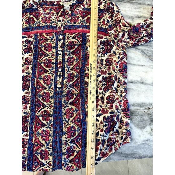 Lucky Brand Beautiful Boho Style Long Sleeve Floral Peasant Top Sz Medium EUC - Picture 6 of 7